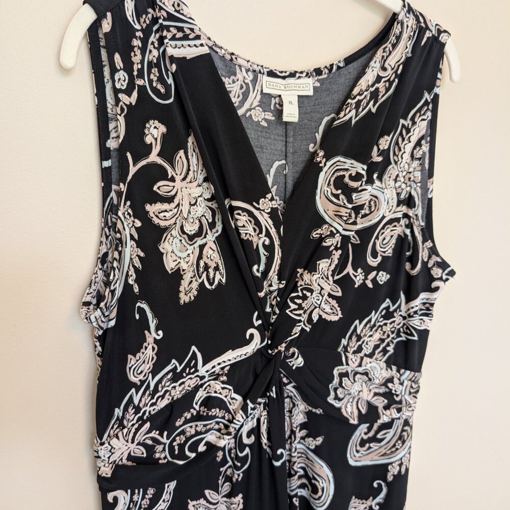 Dana Buchman sleeveless a-line shift dress paisley print XL EUC - Picture 3 of 11